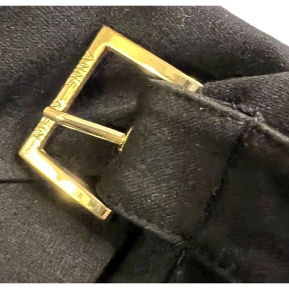 Anne Klein Moto Jacket Women's XL Black Long Sleeve Front Zip Belt Collared - Picture 8 of 9